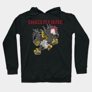 Eagles Fly Alone Traditional Old School Tattoo Hoodie